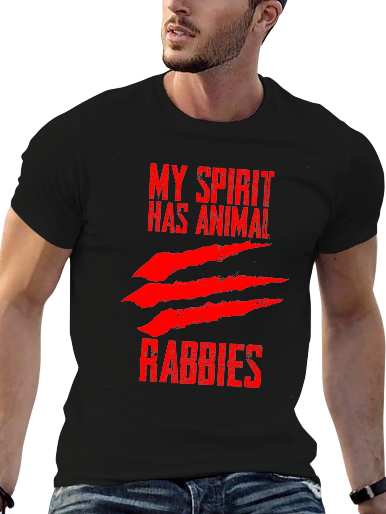My Spirit Has Animal Rabbies Graphic T-Shirt