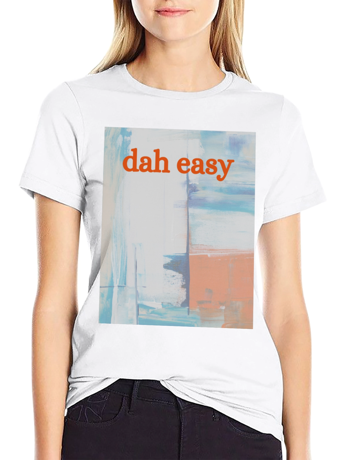 Dah Easy Abstract Art Black T-Shirt