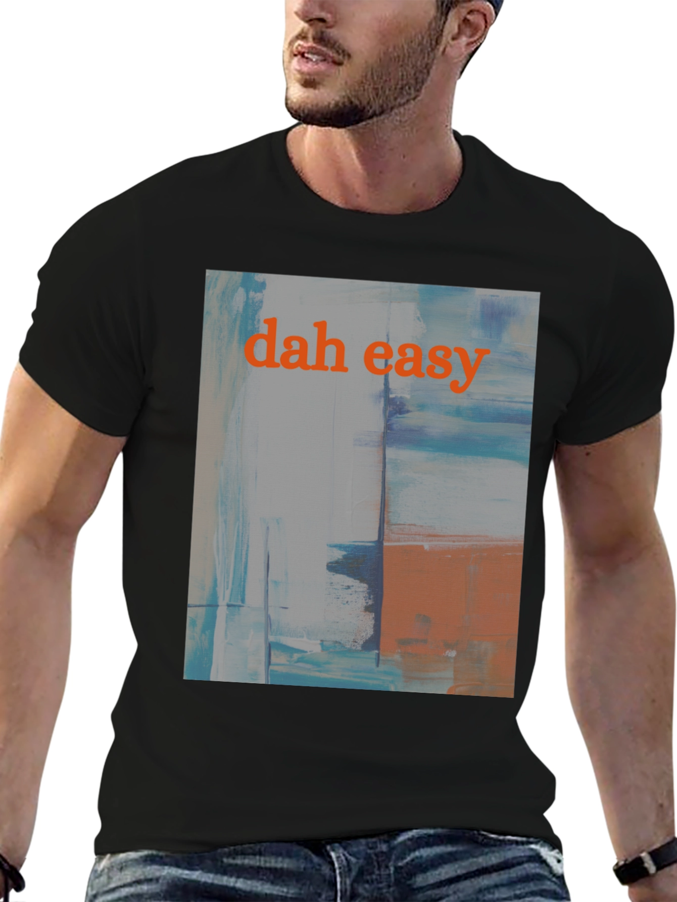Dah Easy Abstract Art Black T-Shirt