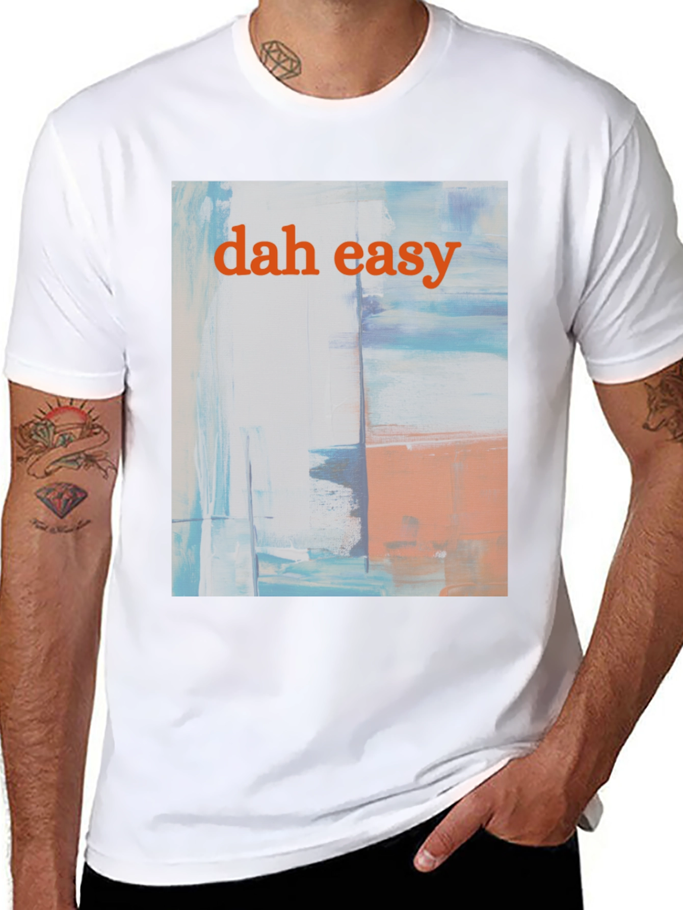 Dah Easy Abstract Art Black T-Shirt