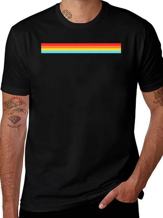 Retro Stripe Black Tee - Bold Style