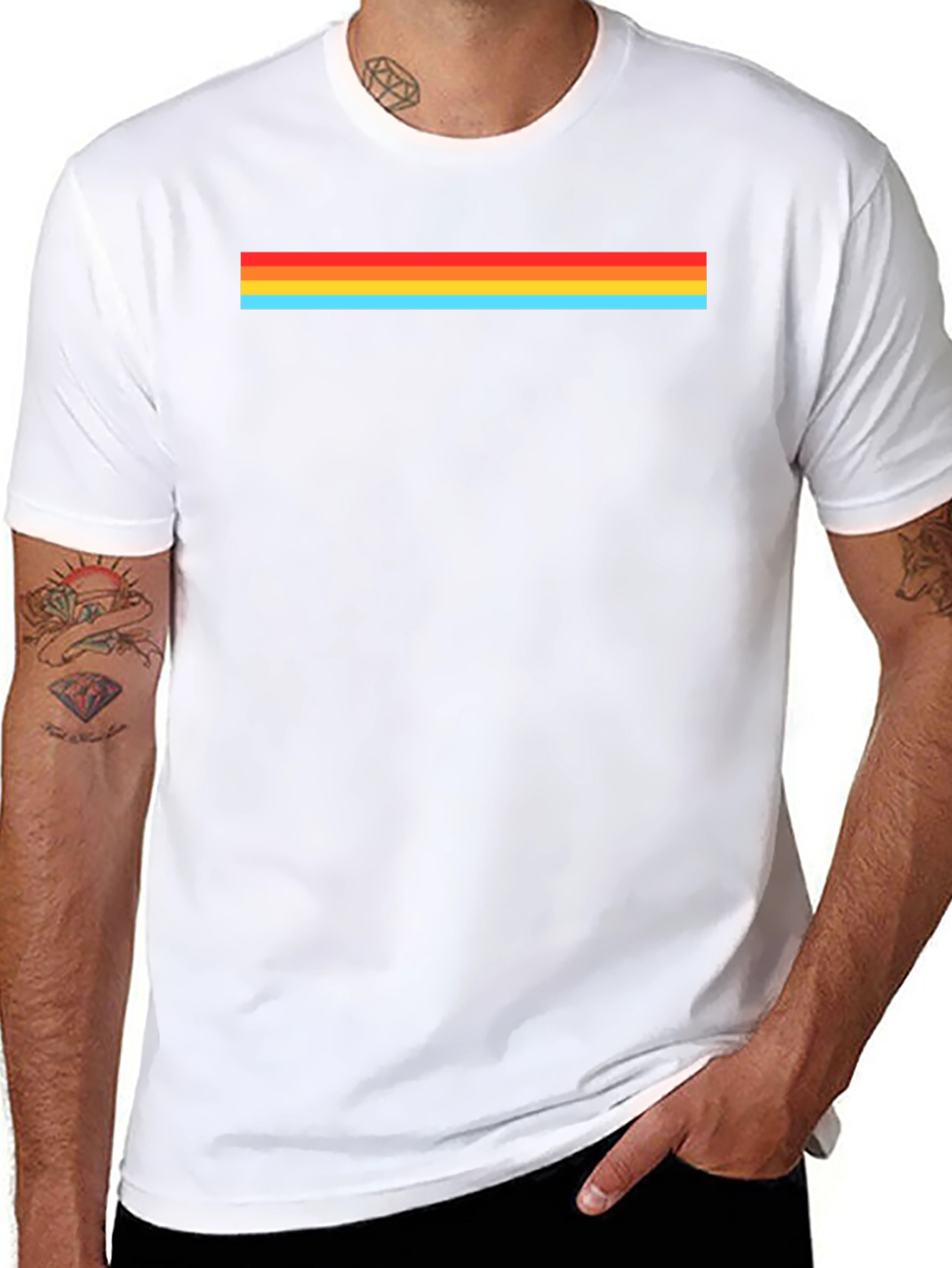 Retro Stripe Black Tee - Bold Style