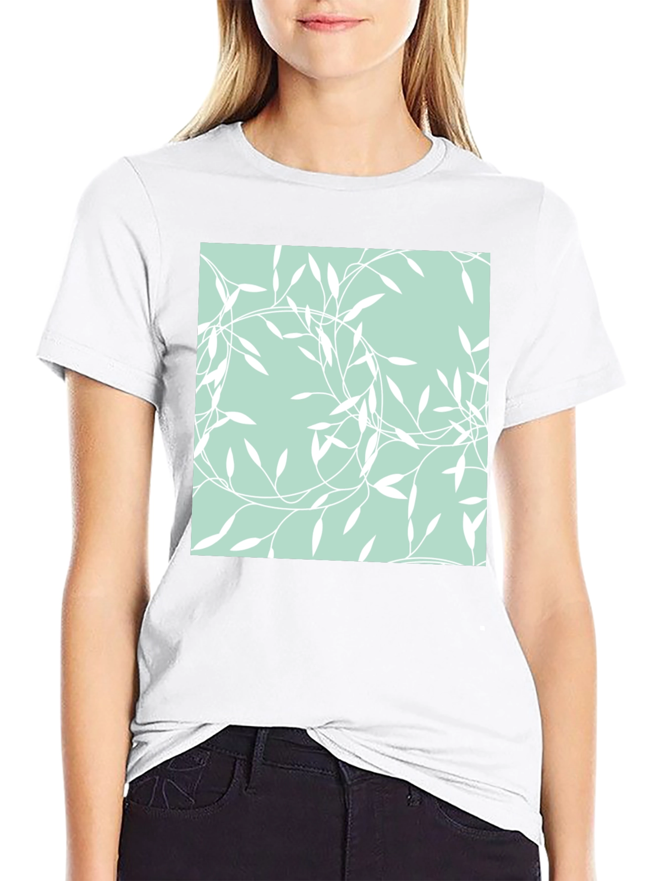 Leaf Pattern Graphic Tee