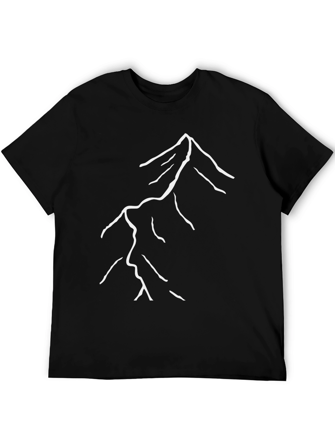 Minimalist Mountain Graphic T-Shirt - Black