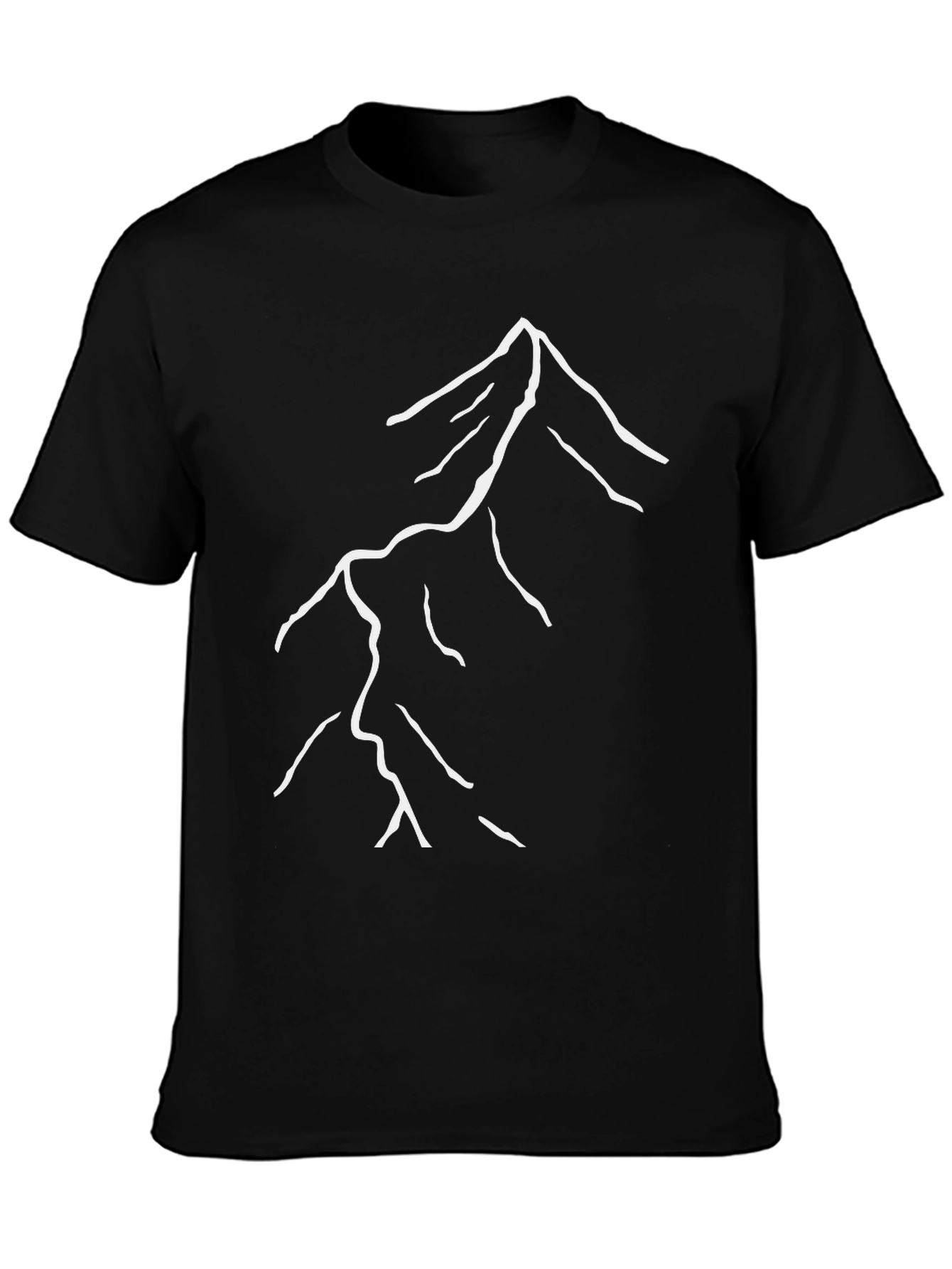 Minimalist Mountain Graphic T-Shirt - Black