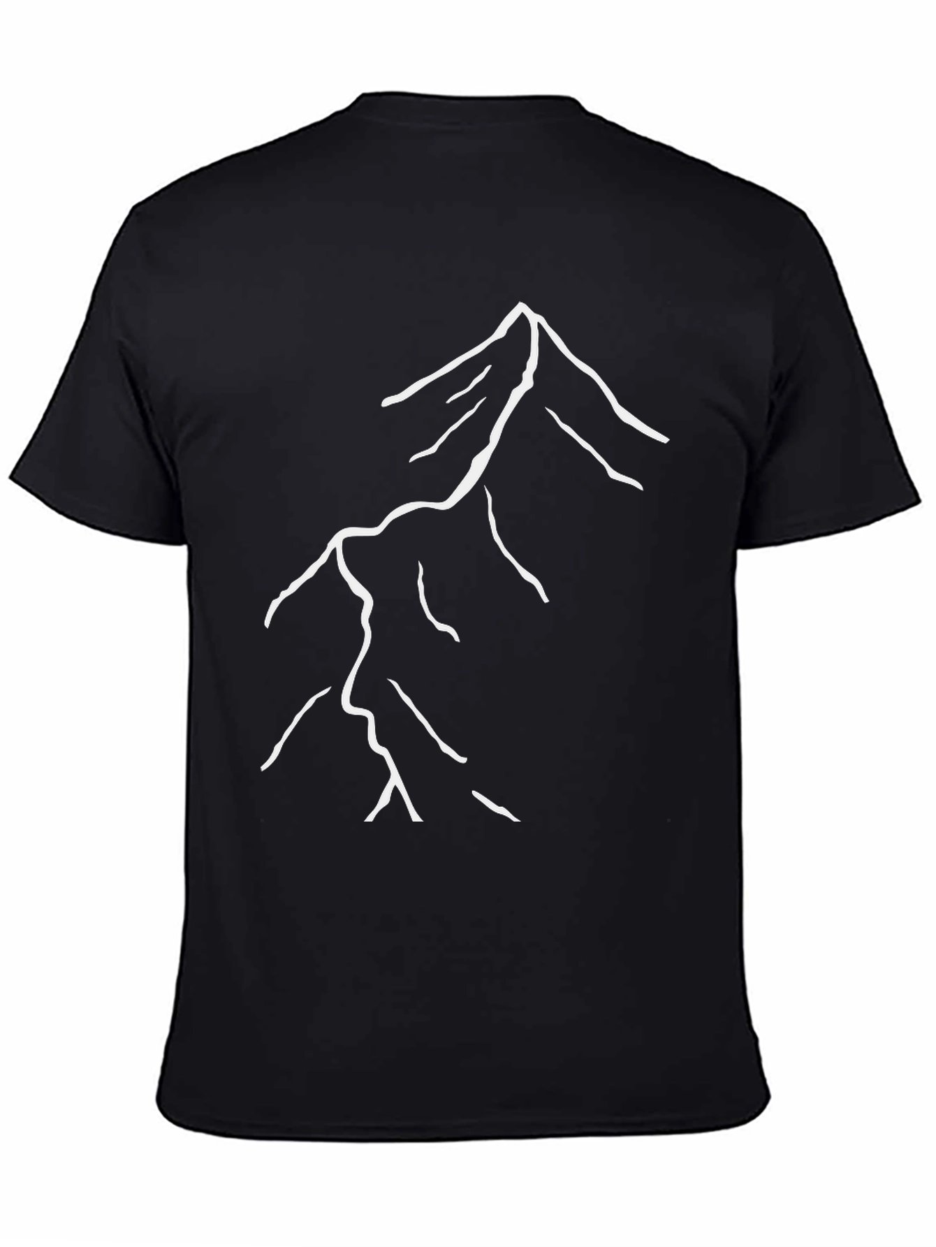Minimalist Mountain Graphic T-Shirt - Black