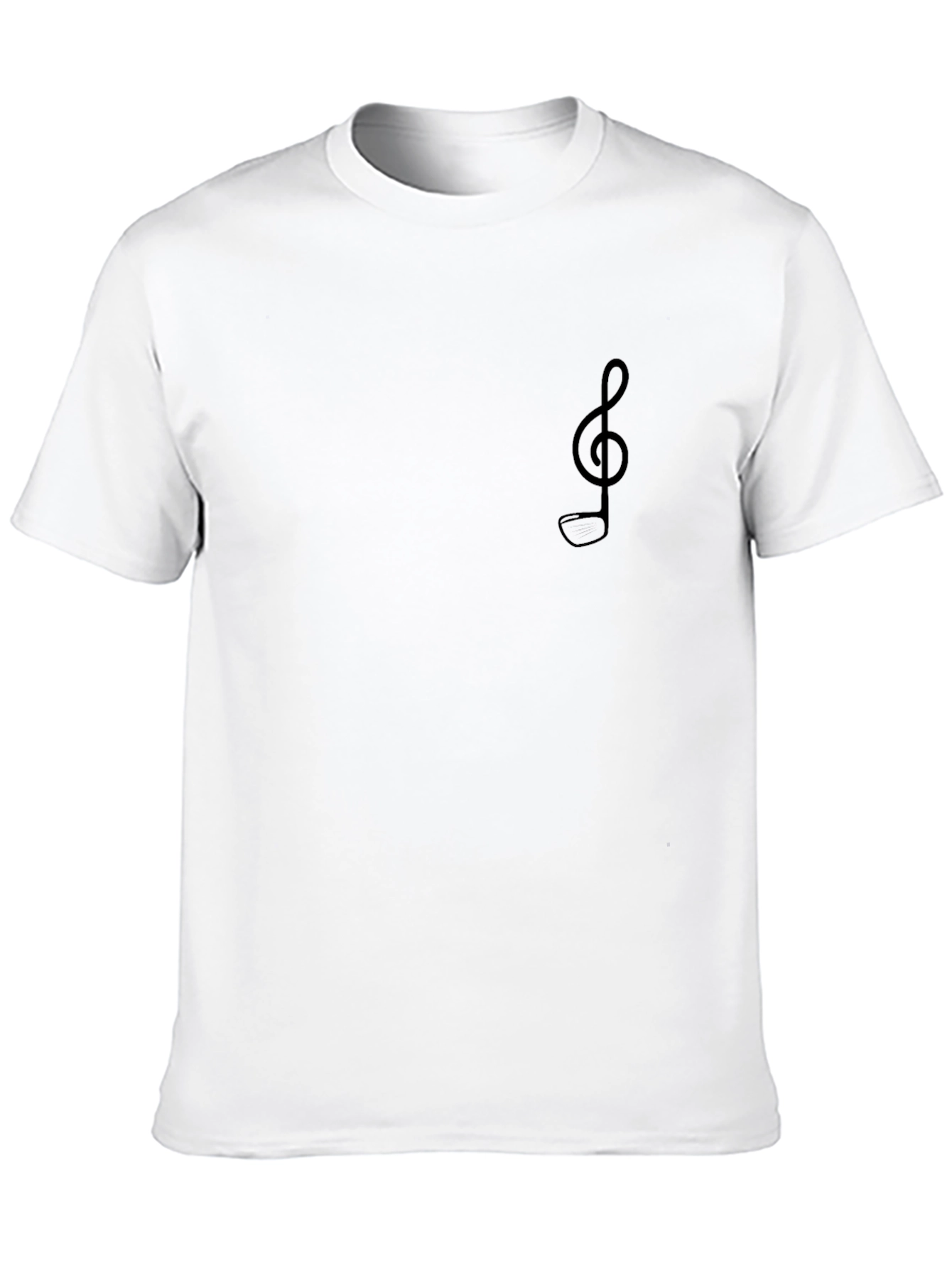 Mens Black T-Shirt with Music Note Design