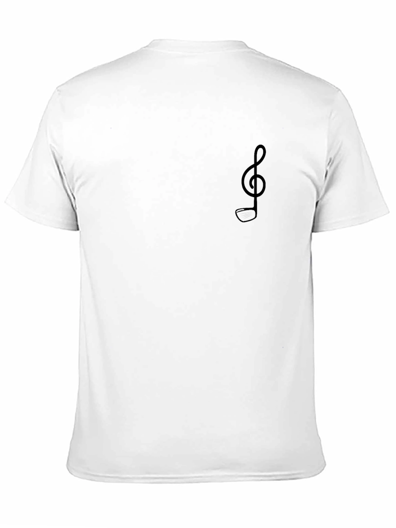Mens Black T-Shirt with Music Note Design