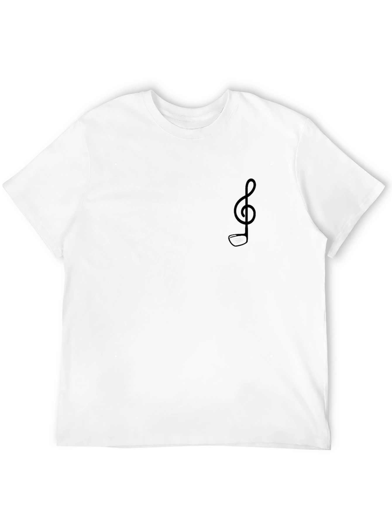 Mens Black T-Shirt with Music Note Design