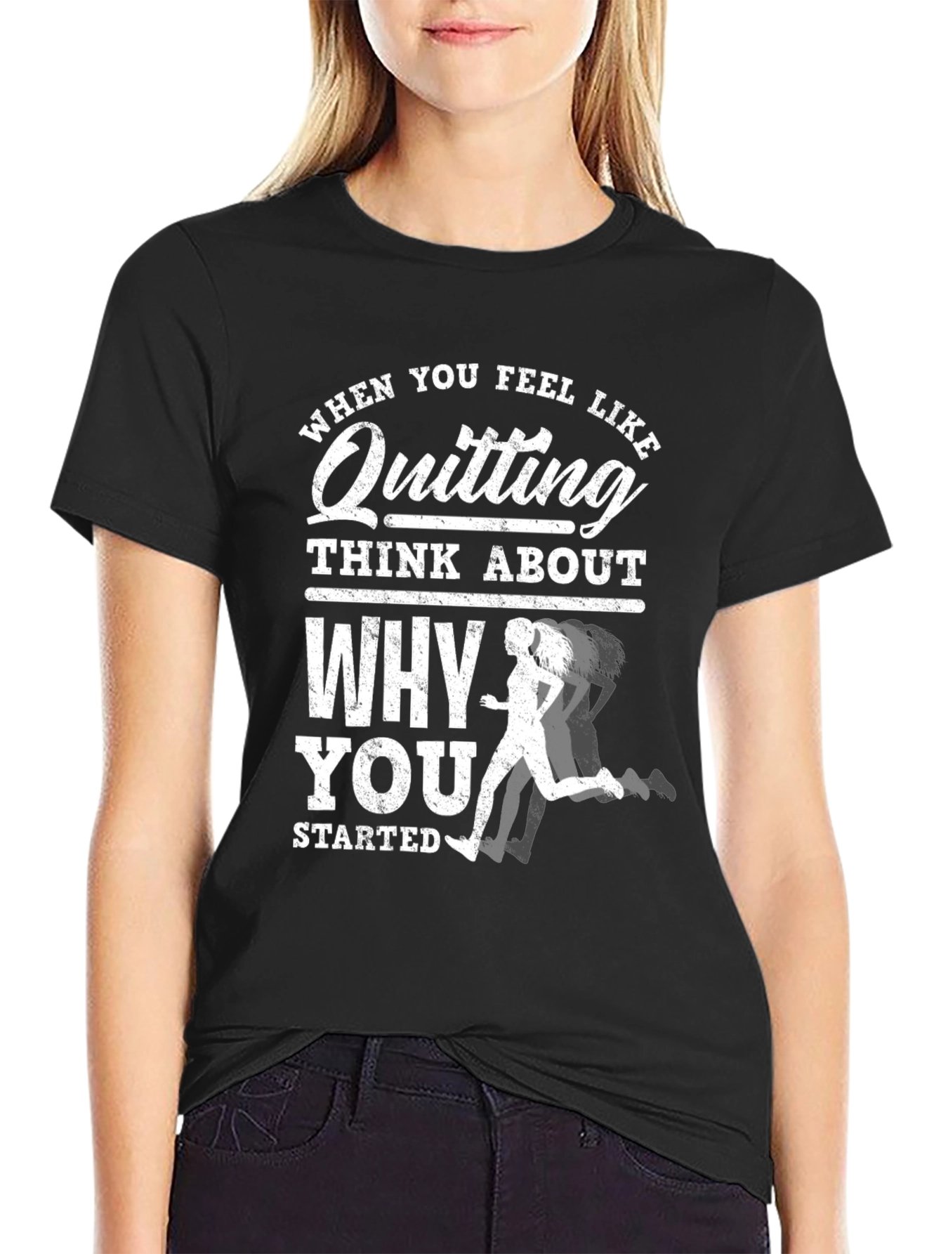 Motivational Running T-Shirt: Dont Quit!