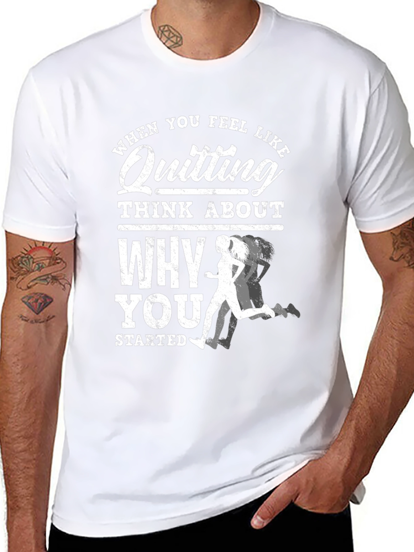 Motivational Running T-Shirt: Dont Quit!