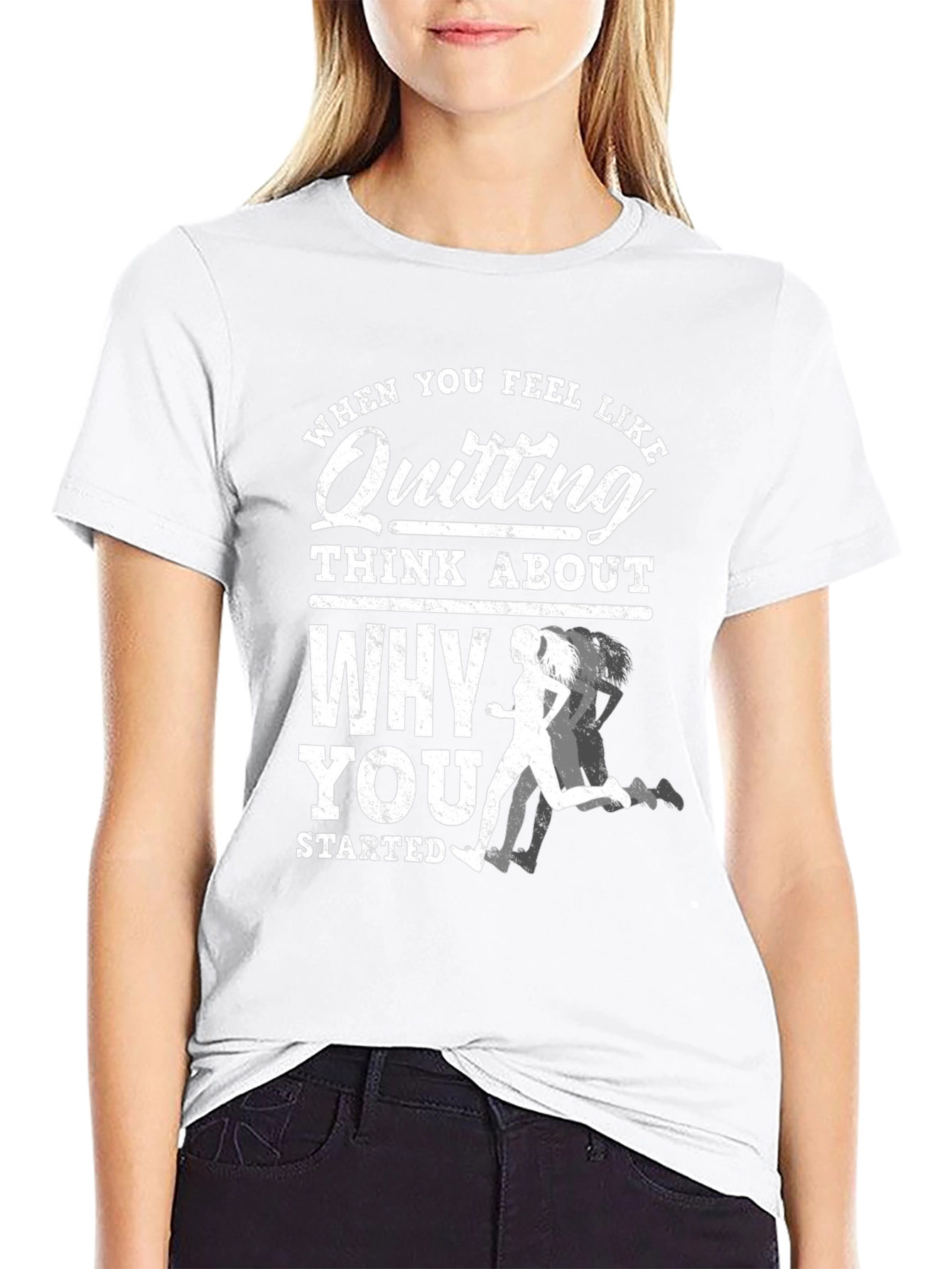 Motivational Running T-Shirt: Dont Quit!