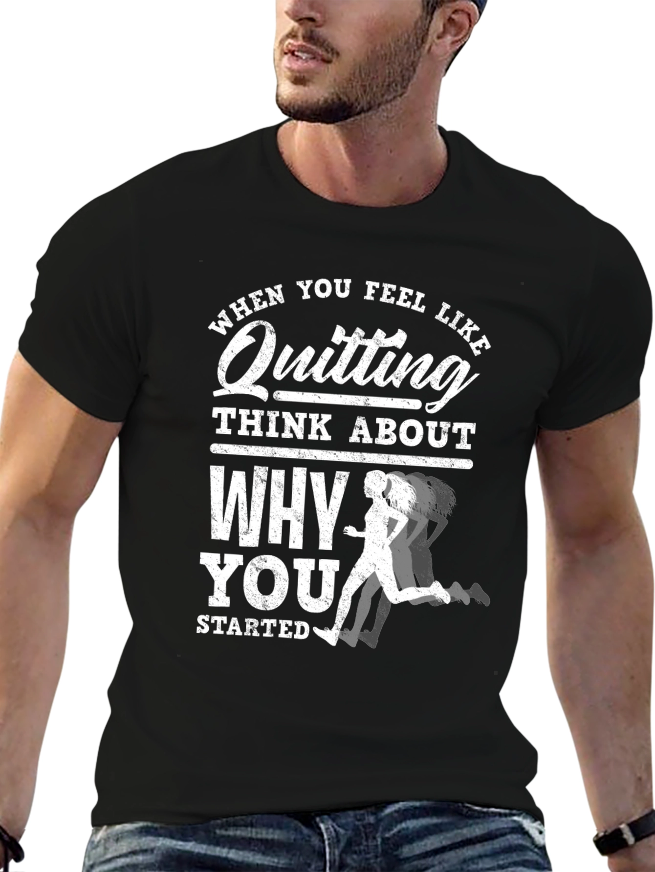 Motivational Running T-Shirt: Dont Quit!