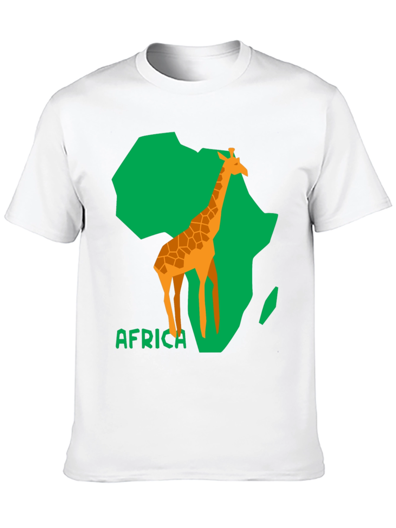 Africa Giraffe Graphic Tee - Black Cotton T-Shirt