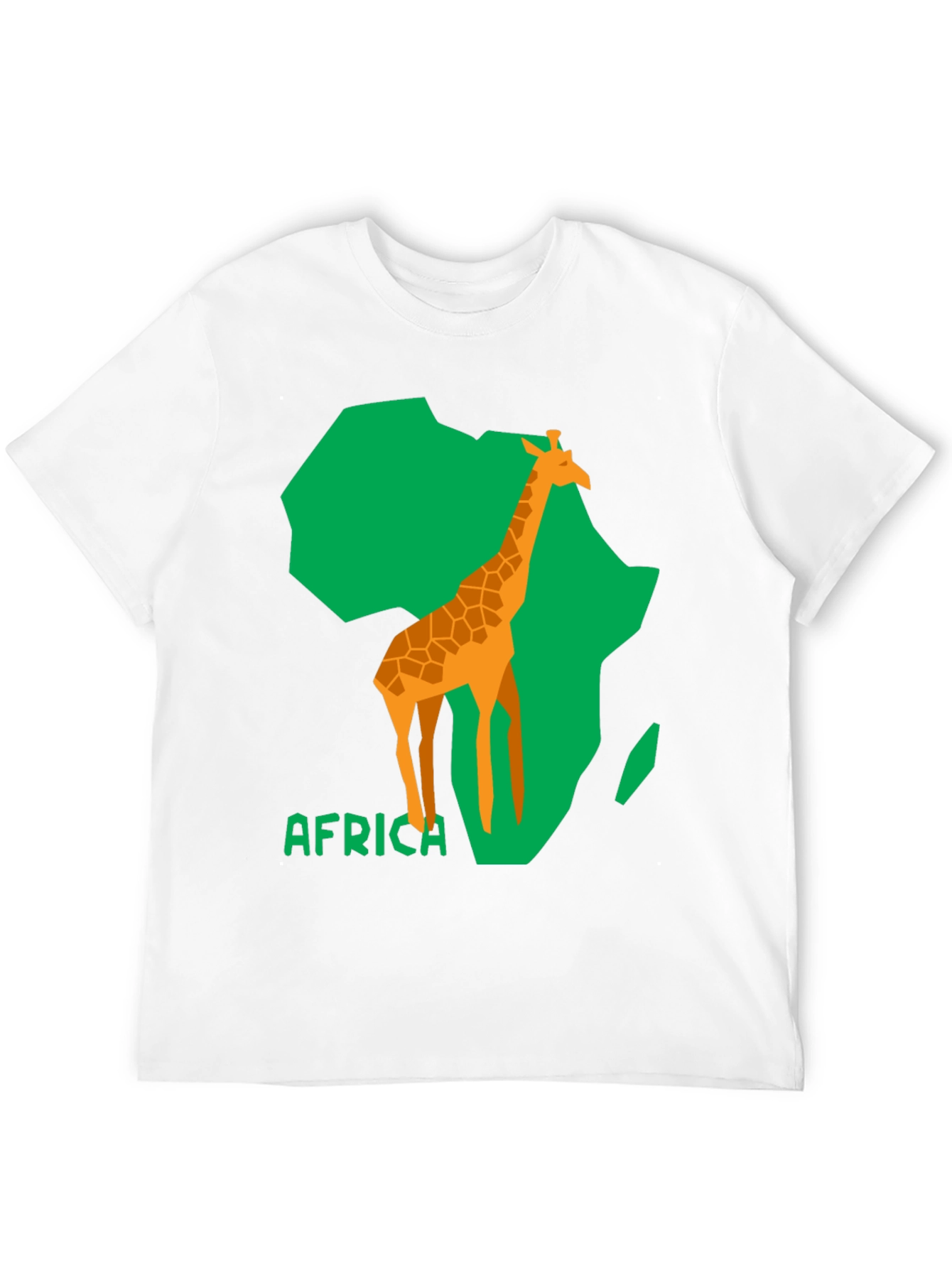 Africa Giraffe Graphic Tee - Black Cotton T-Shirt