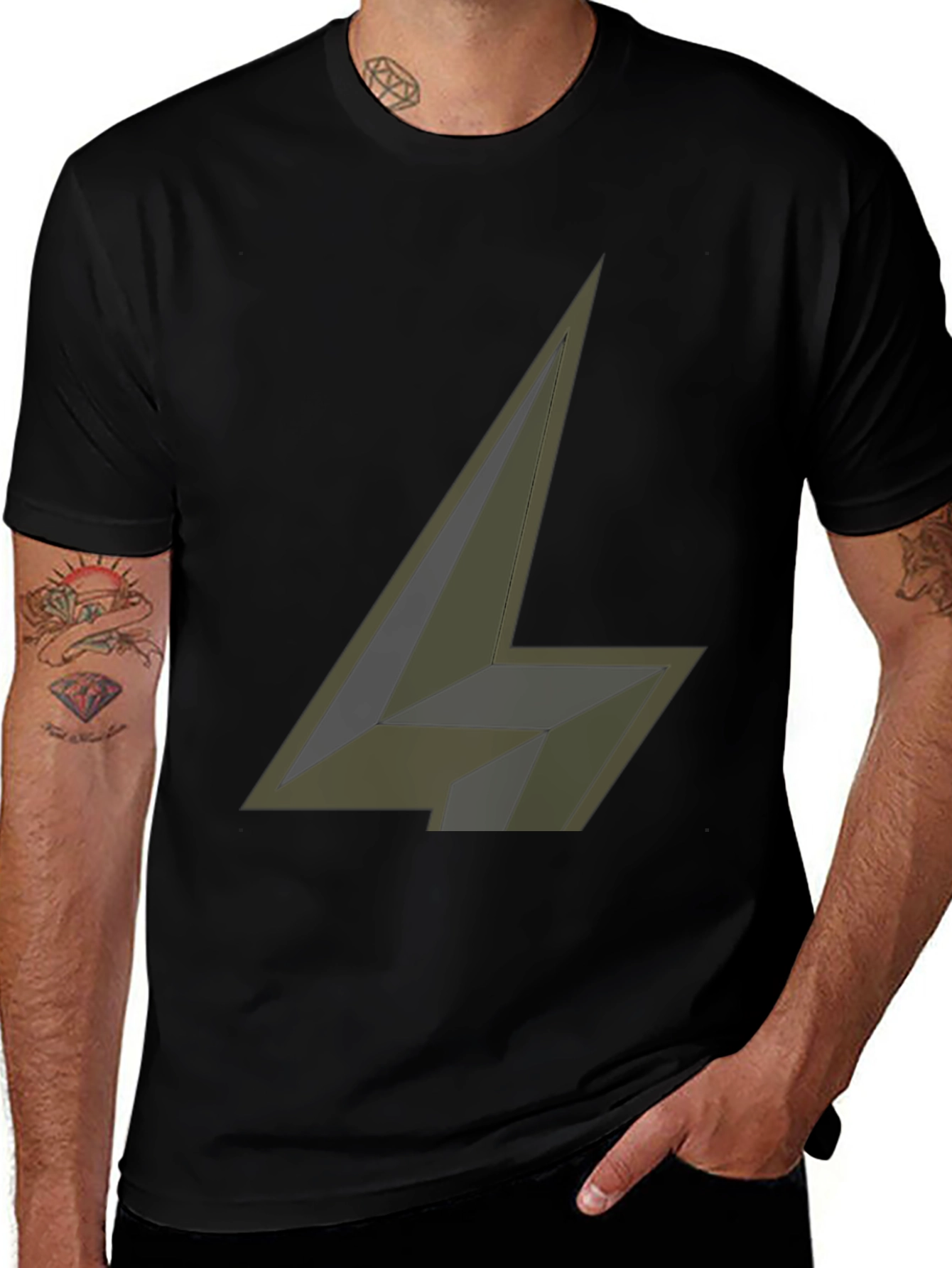 Abstract Arrow Graphic Black T-Shirt