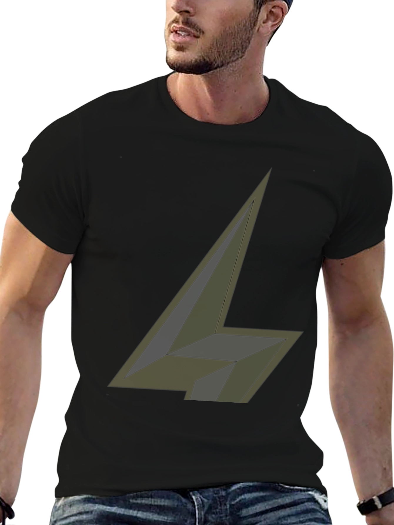 Abstract Arrow Graphic Black T-Shirt