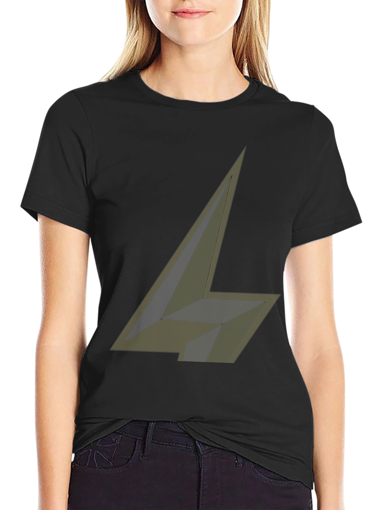 Abstract Arrow Graphic Black T-Shirt