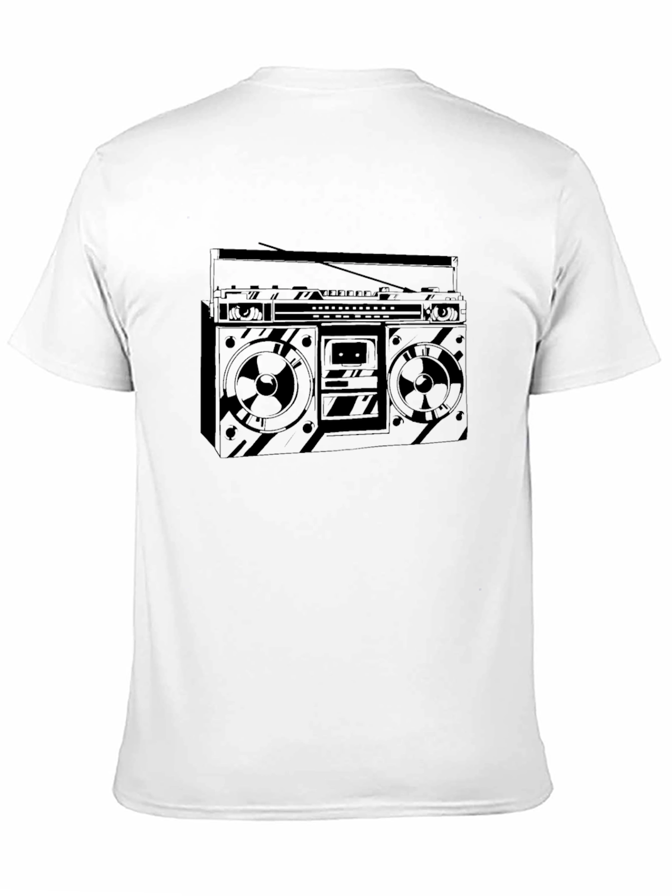Retro Boombox Graphic Tee - Classic Black T-Shirt