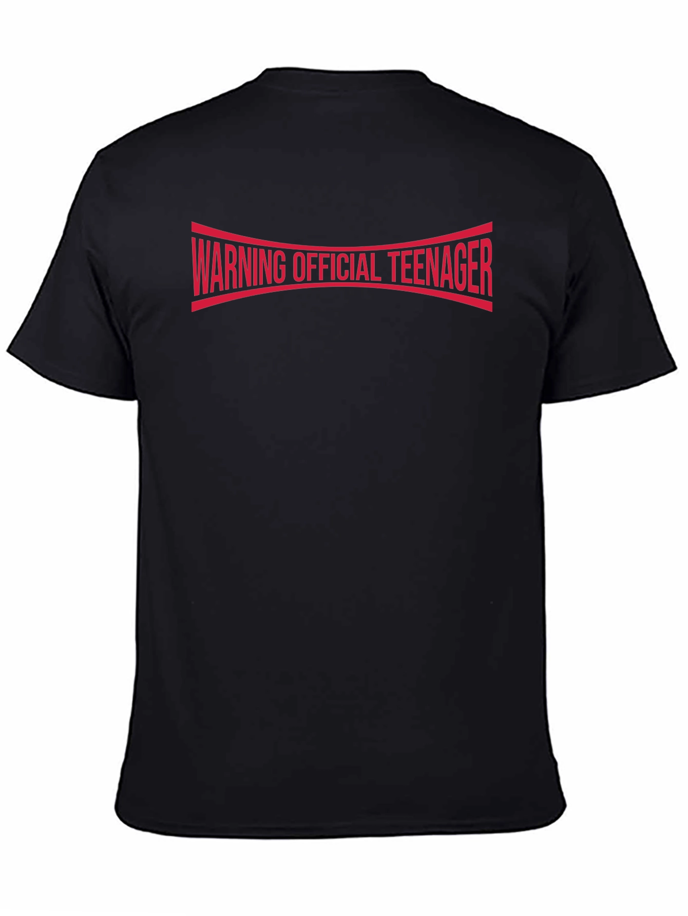Warning Official Teenager T-Shirt - Black Cotton Tee