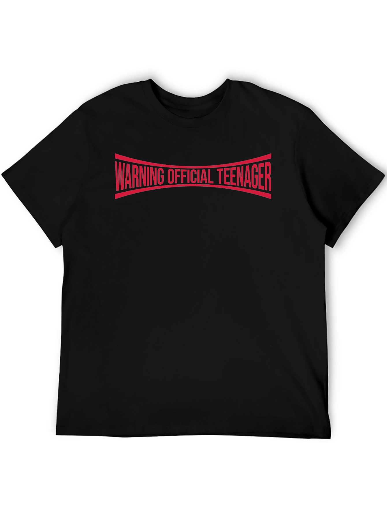 Warning Official Teenager T-Shirt - Black Cotton Tee