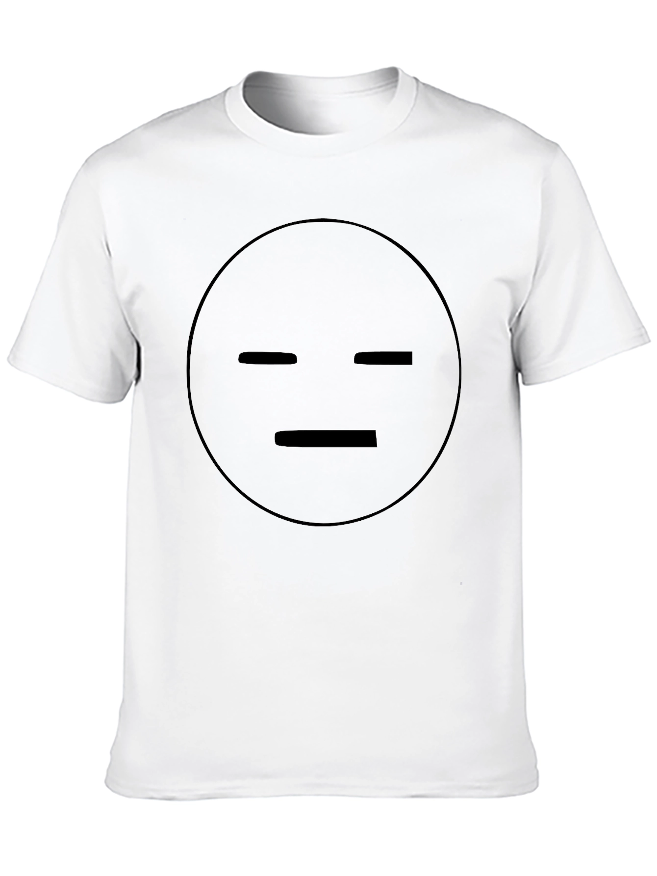 Expressionless Face Black Tee - Minimalist Style