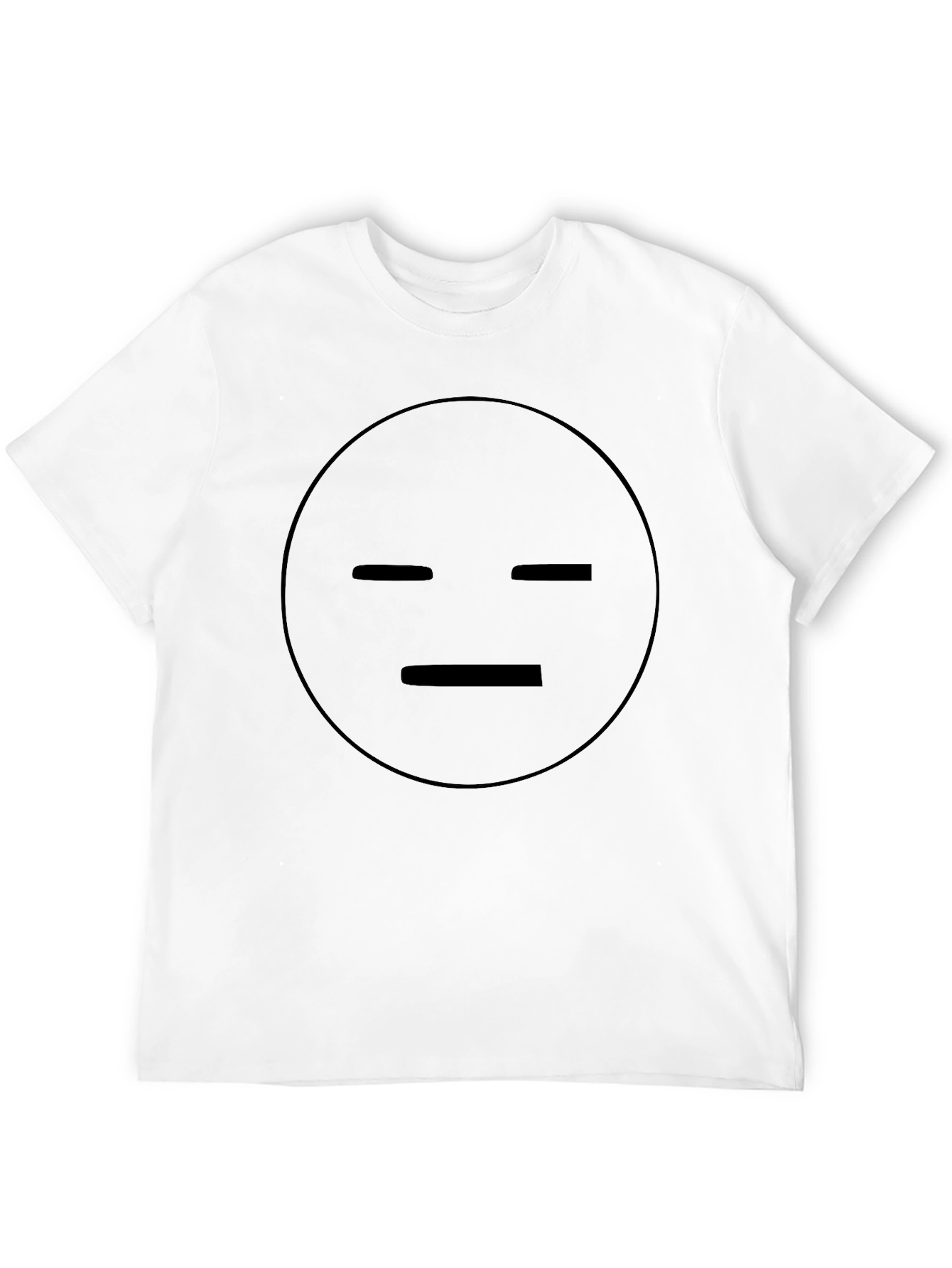 Expressionless Face Black Tee - Minimalist Style