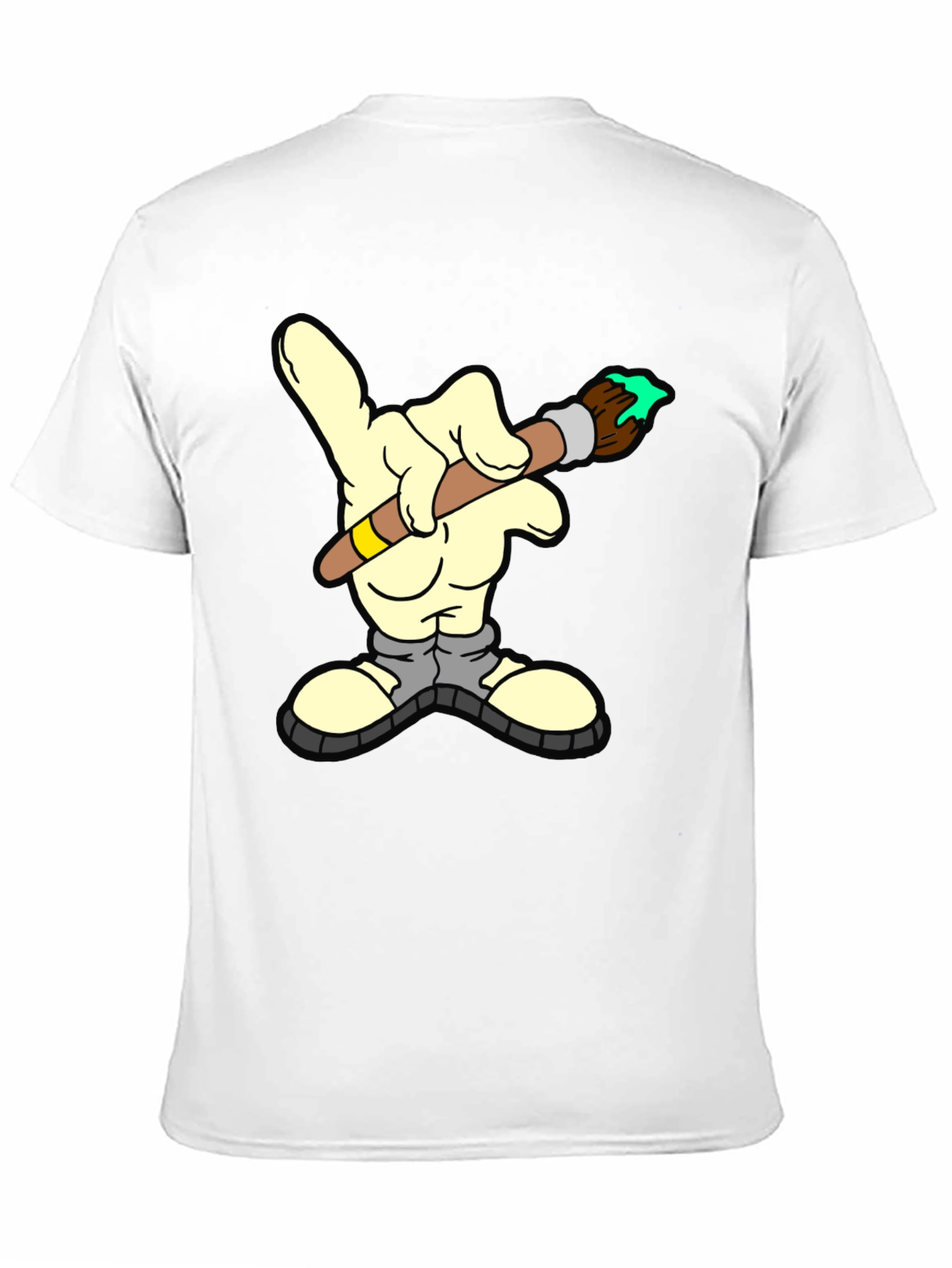 Cartoon Hand Painter T-Shirt - Unique Graphic Tee