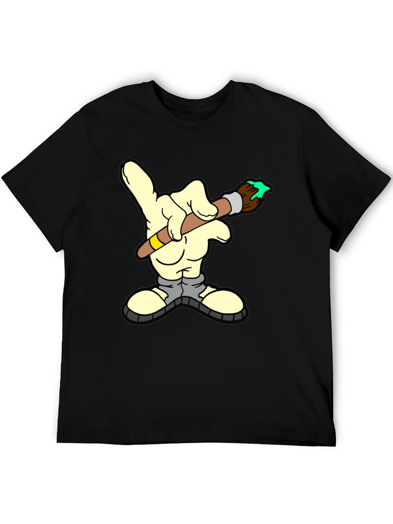 Cartoon Hand Painter T-Shirt - Unique Graphic Tee
