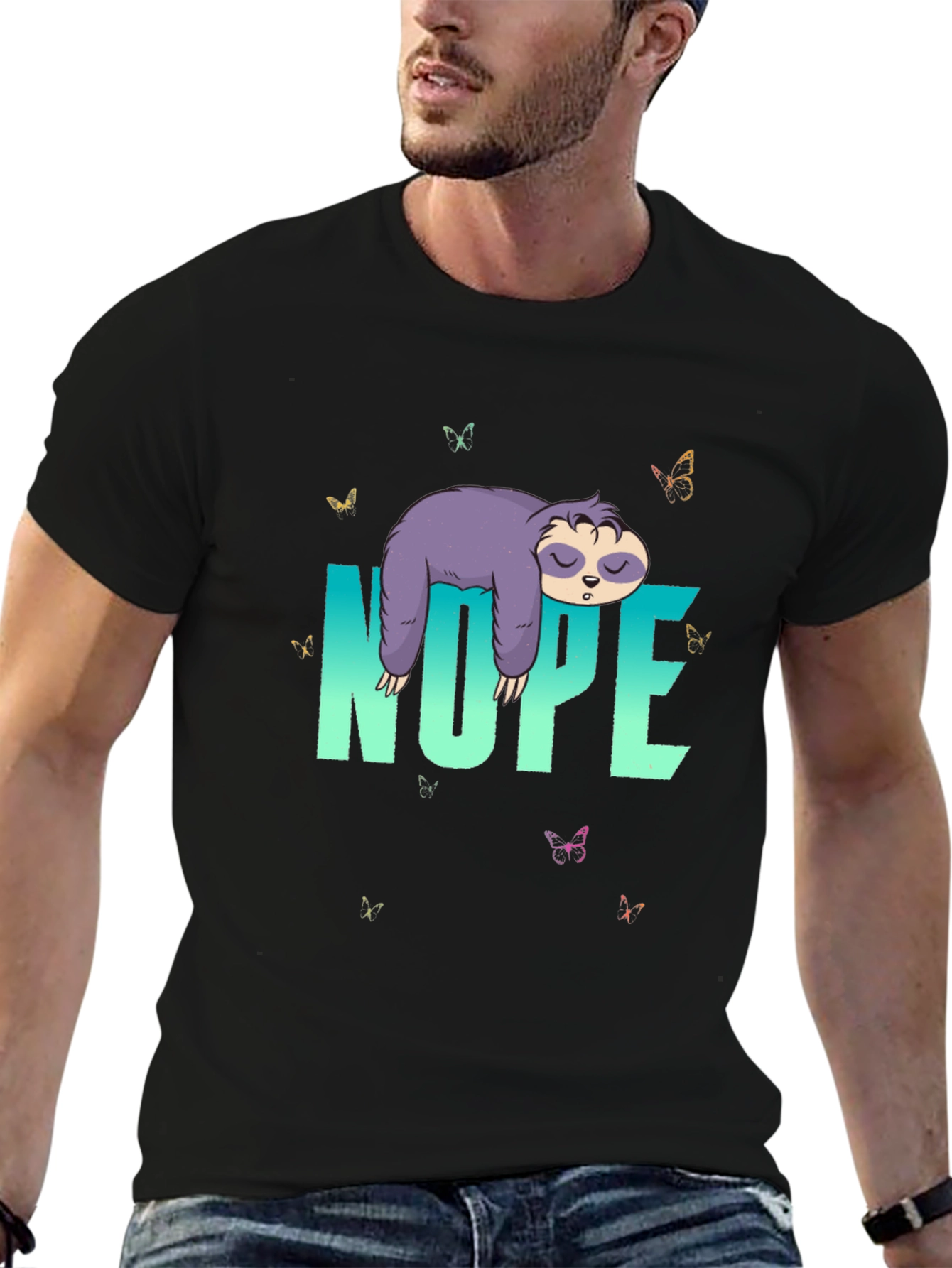 Nope Sloth T-Shirt - Relaxed Casual Wear
