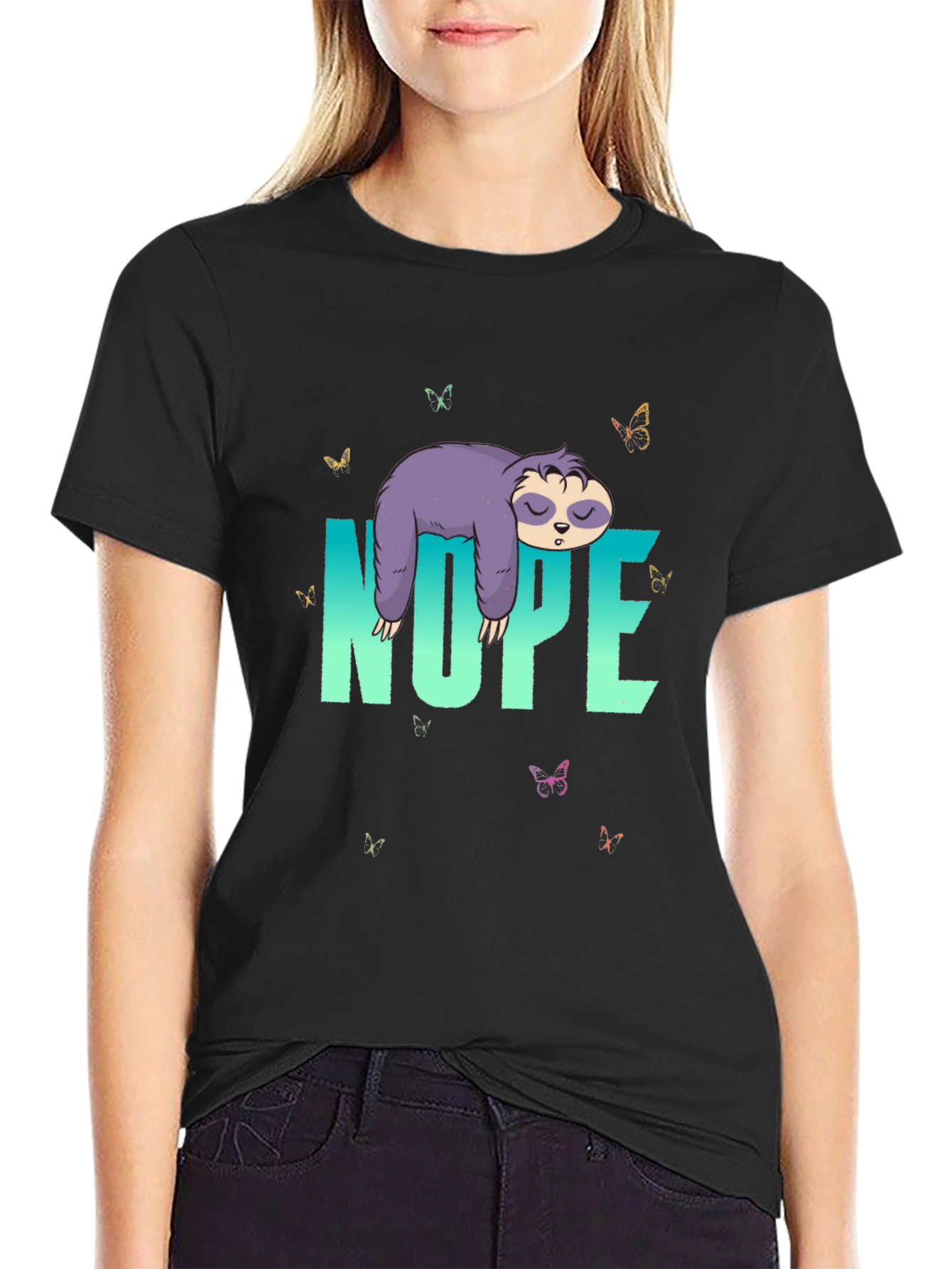 Nope Sloth T-Shirt - Relaxed Casual Wear
