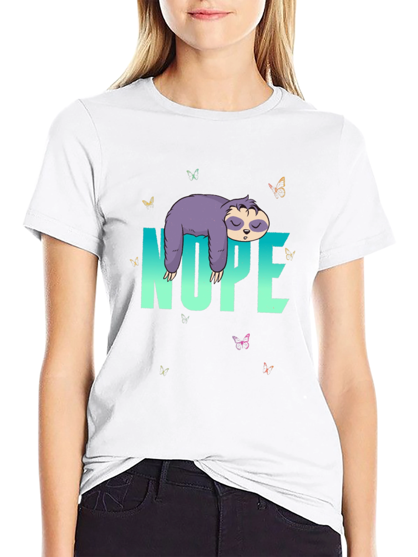 Nope Sloth T-Shirt - Relaxed Casual Wear