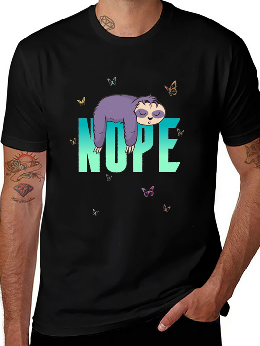 Nope Sloth T-Shirt - Relaxed Casual Wear