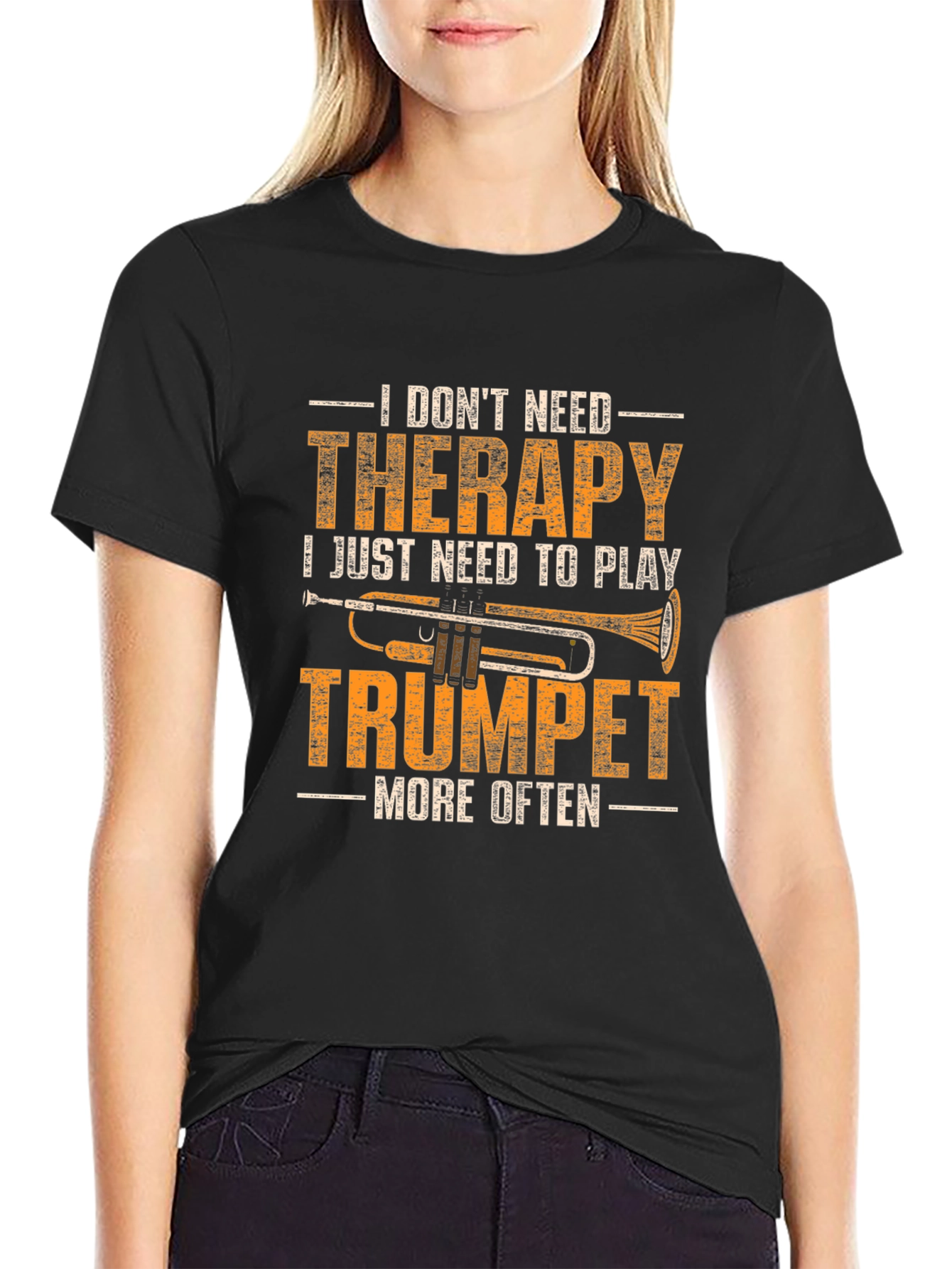 Trumpet Therapy T-Shirt - Musicians Humor Tee