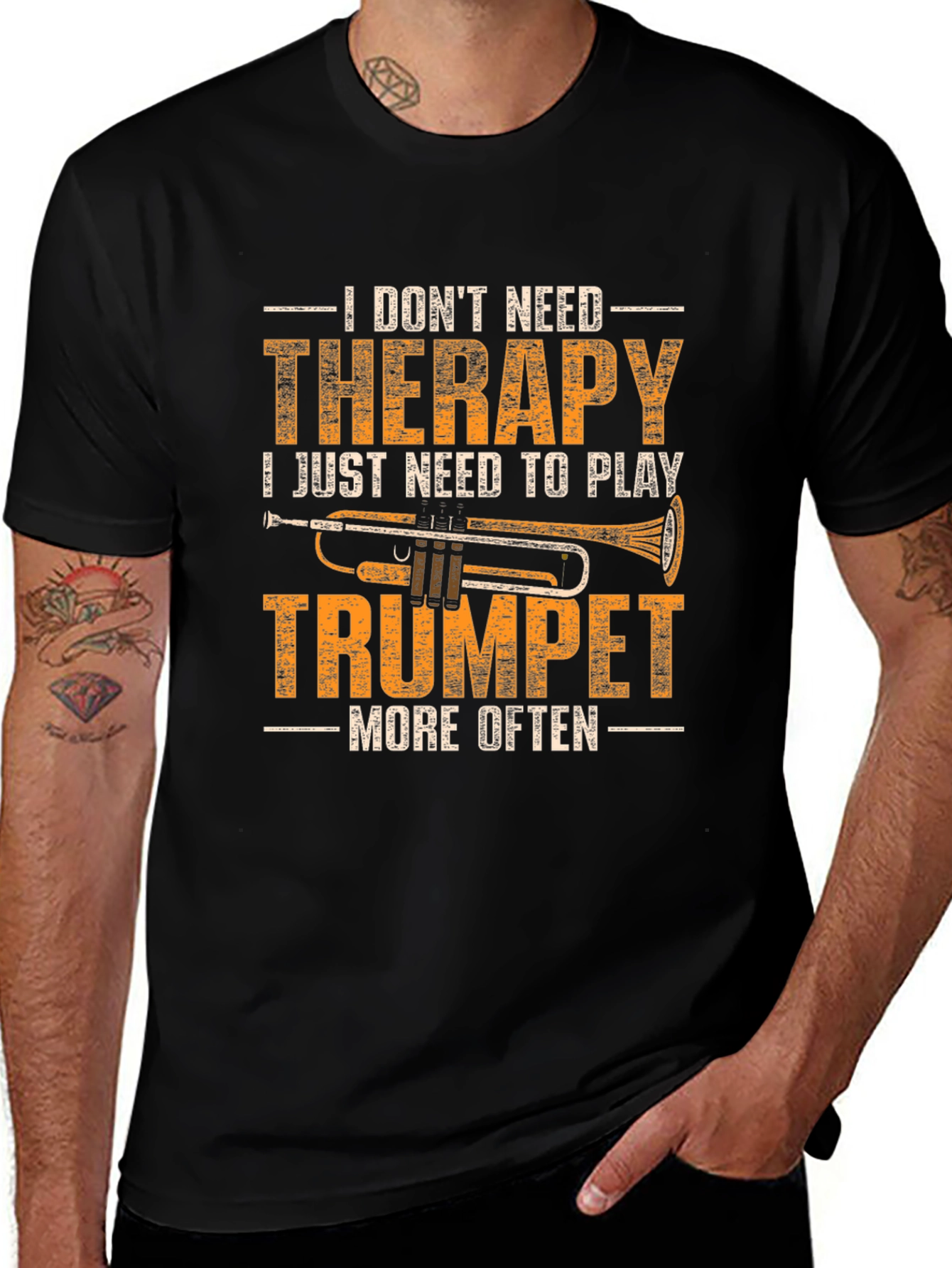 Trumpet Therapy T-Shirt - Musicians Humor Tee