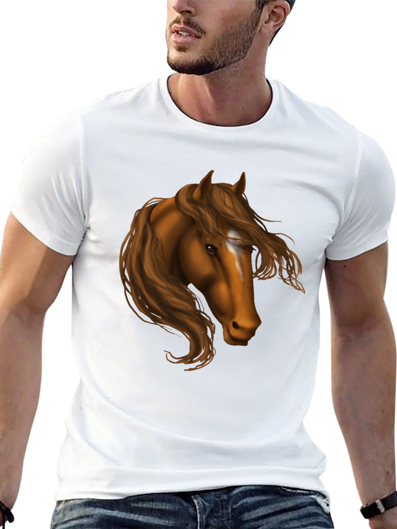 Horse Head Graphic Tee - Black T-Shirt