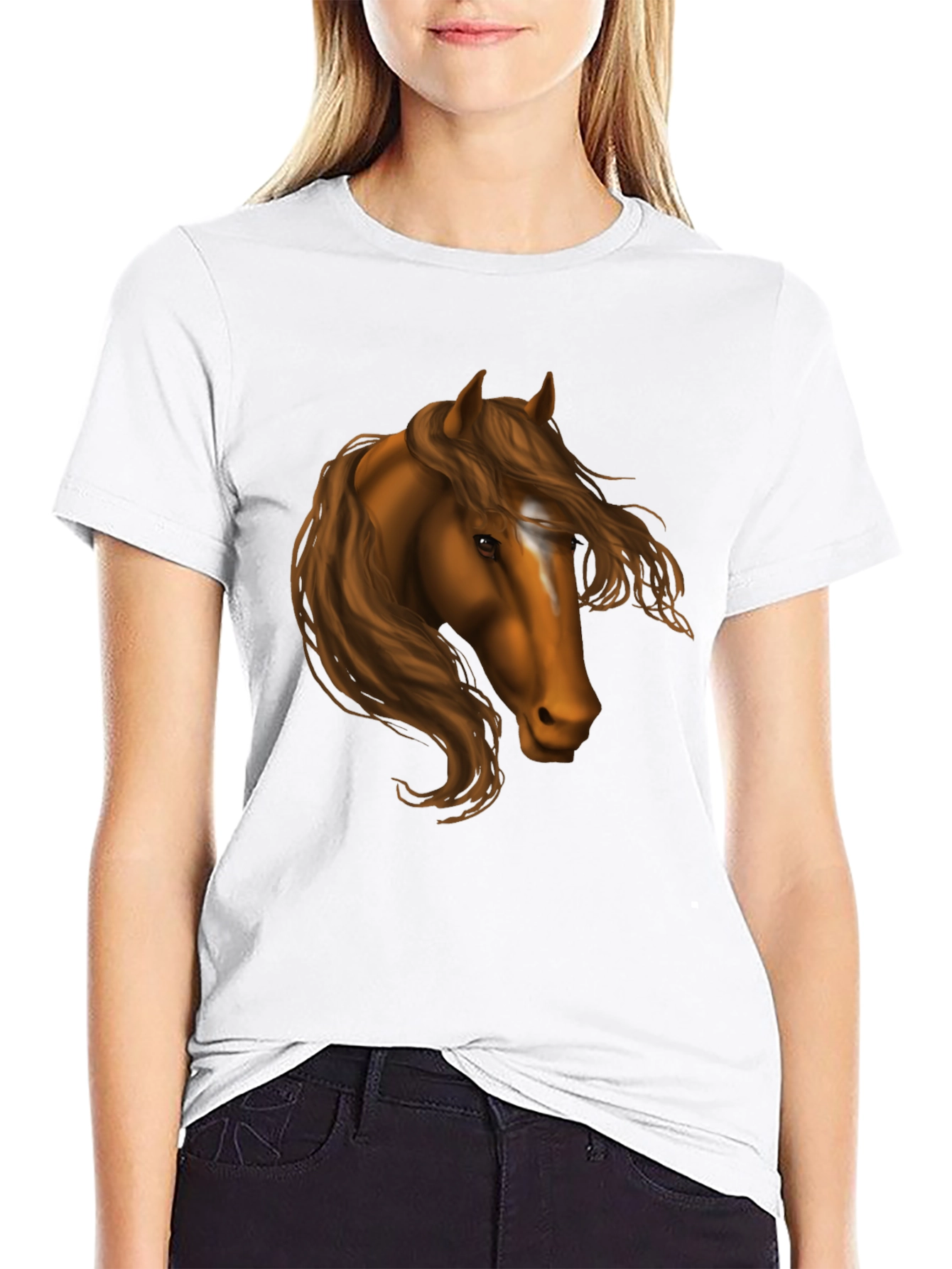 Horse Head Graphic Tee - Black T-Shirt