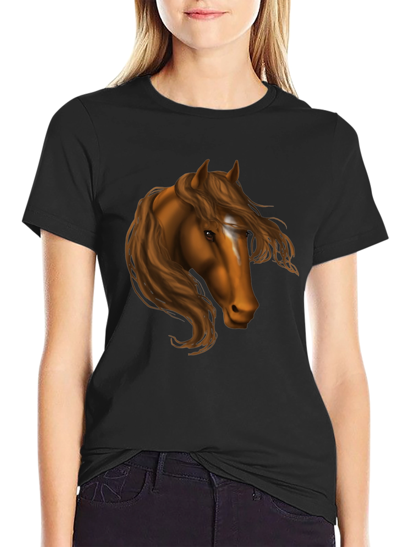 Horse Head Graphic Tee - Black T-Shirt