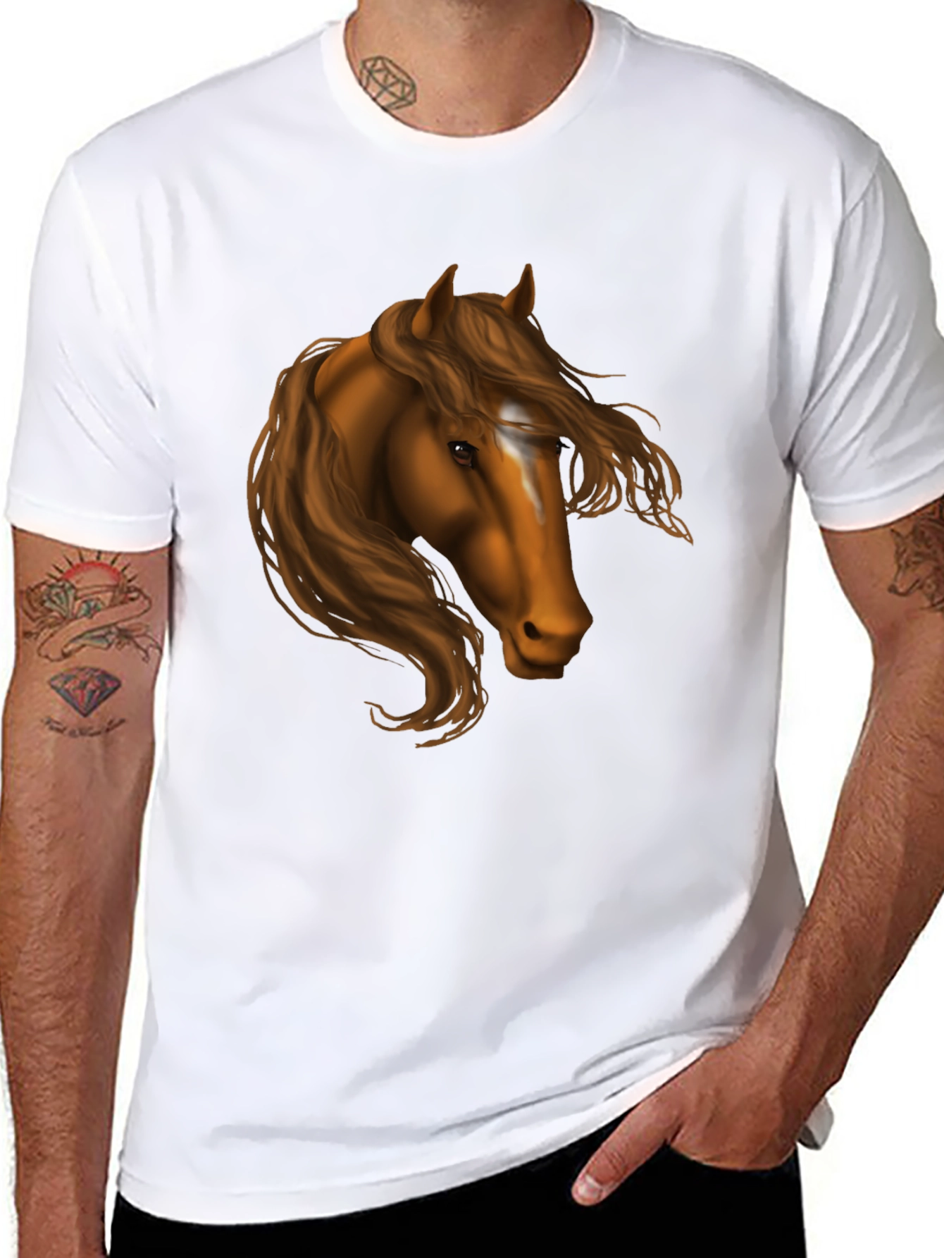 Horse Head Graphic Tee - Black T-Shirt