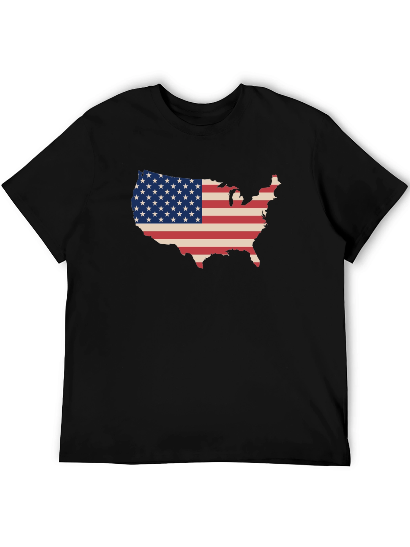 USA Flag Map Graphic Tee - Patriotic Style