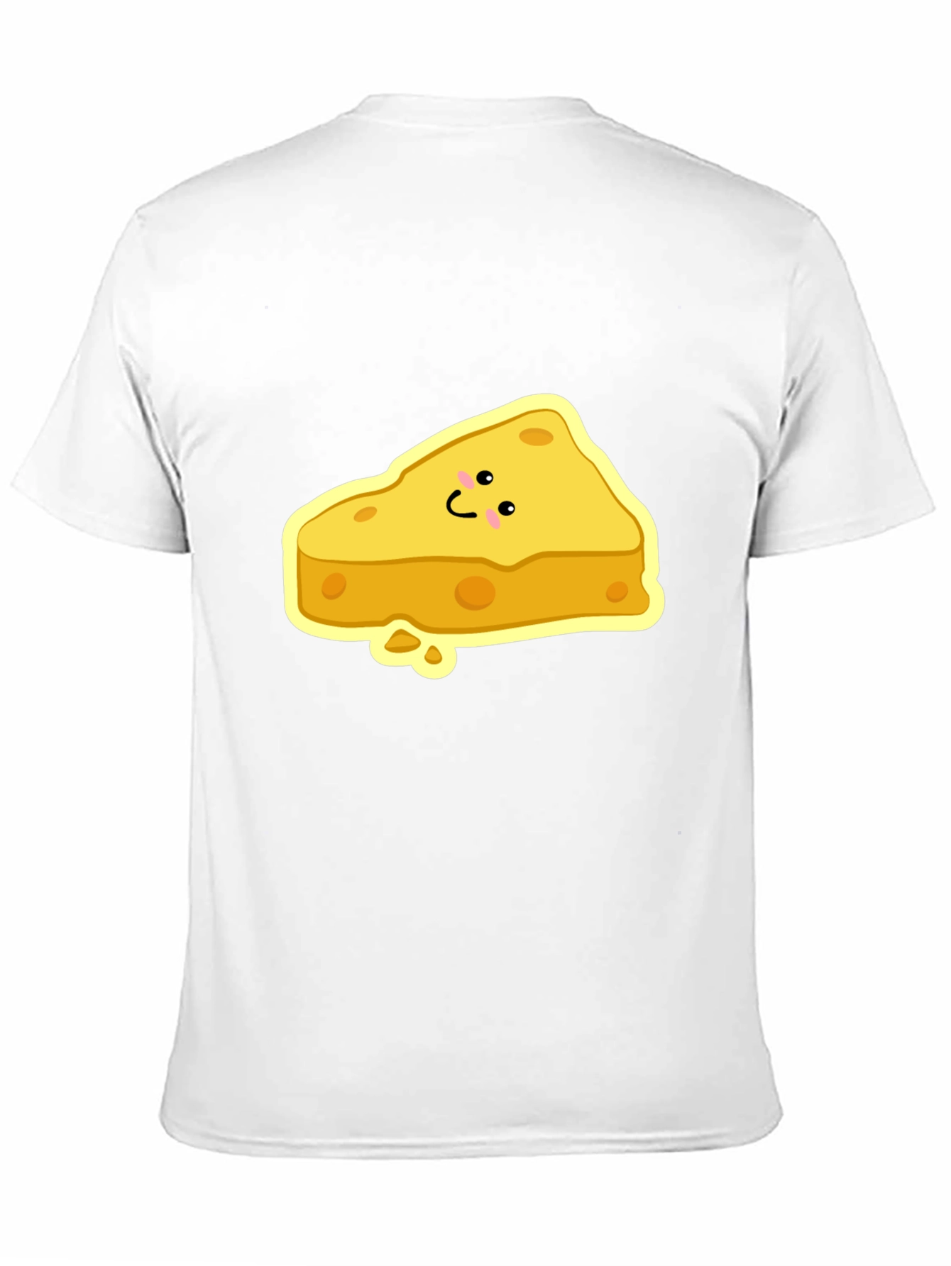 Cartoon Cheese Slice Black T-Shirt