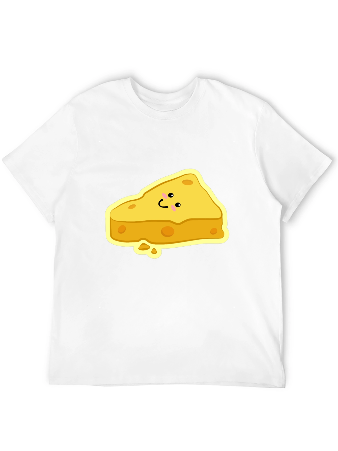 Cartoon Cheese Slice Black T-Shirt