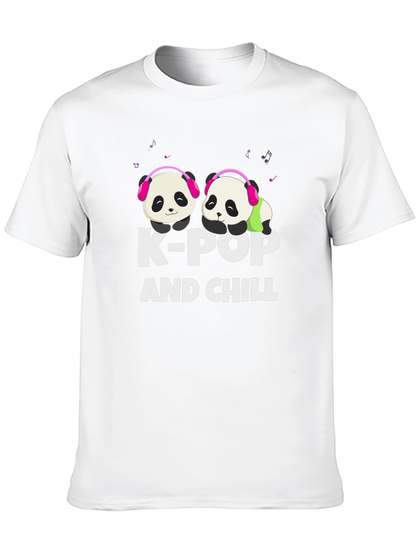 K-Pop and Chill Panda Graphic T-Shirt