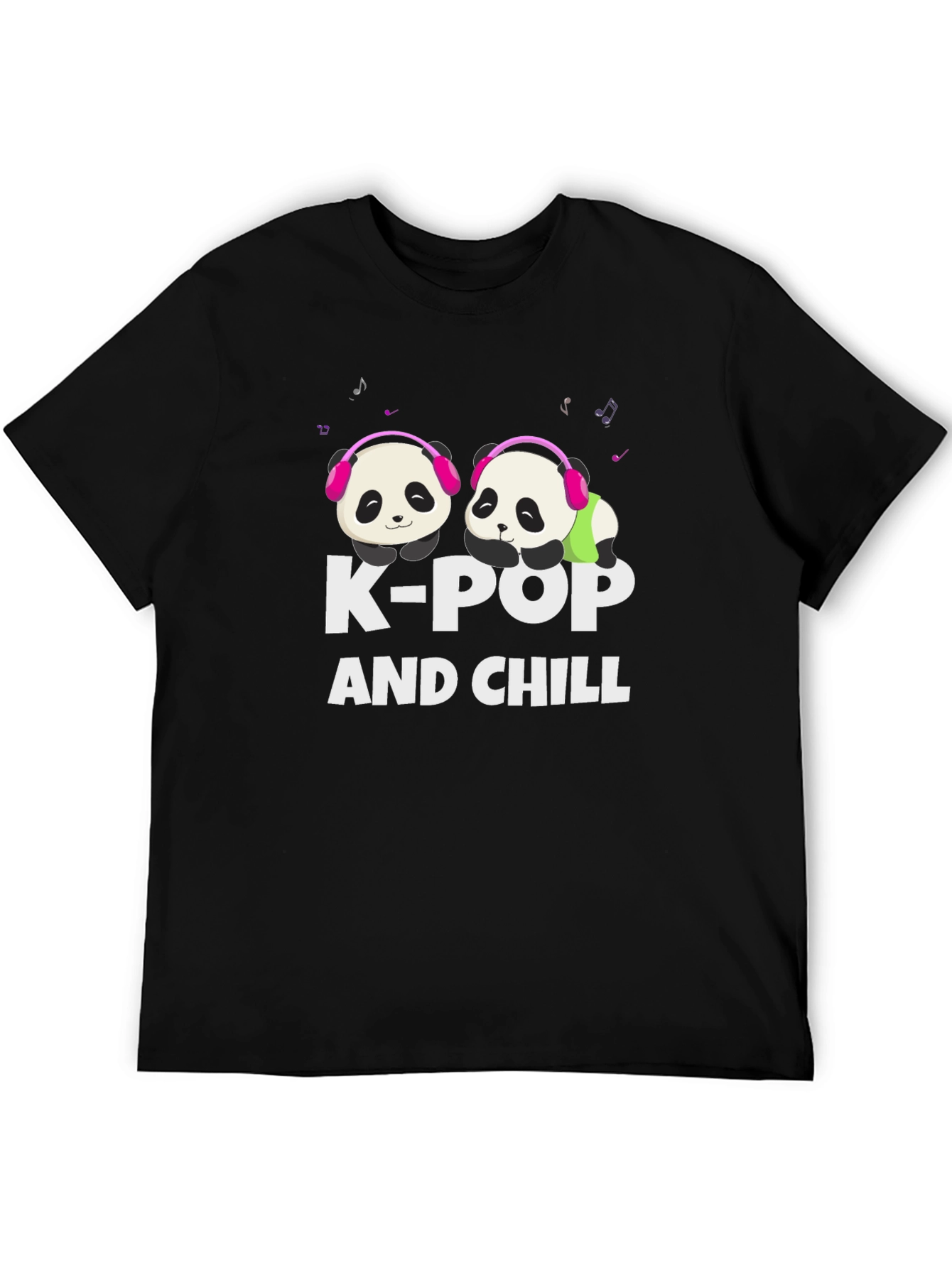 K-Pop and Chill Panda Graphic T-Shirt
