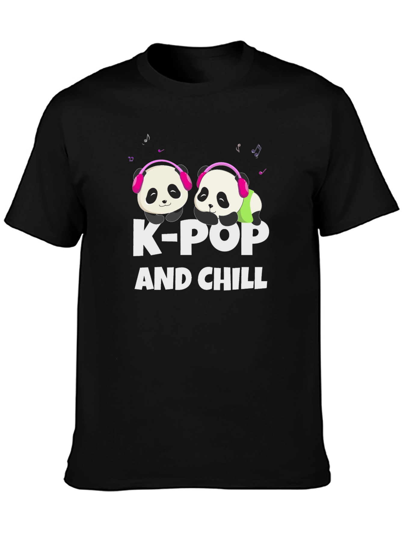K-Pop and Chill Panda Graphic T-Shirt