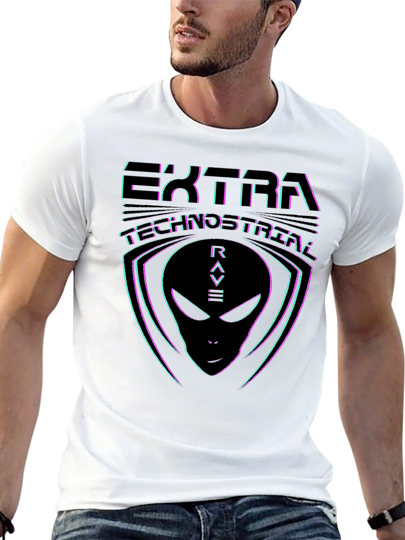 Ektra Technostreal Rave Alien Graphic Tee - Black