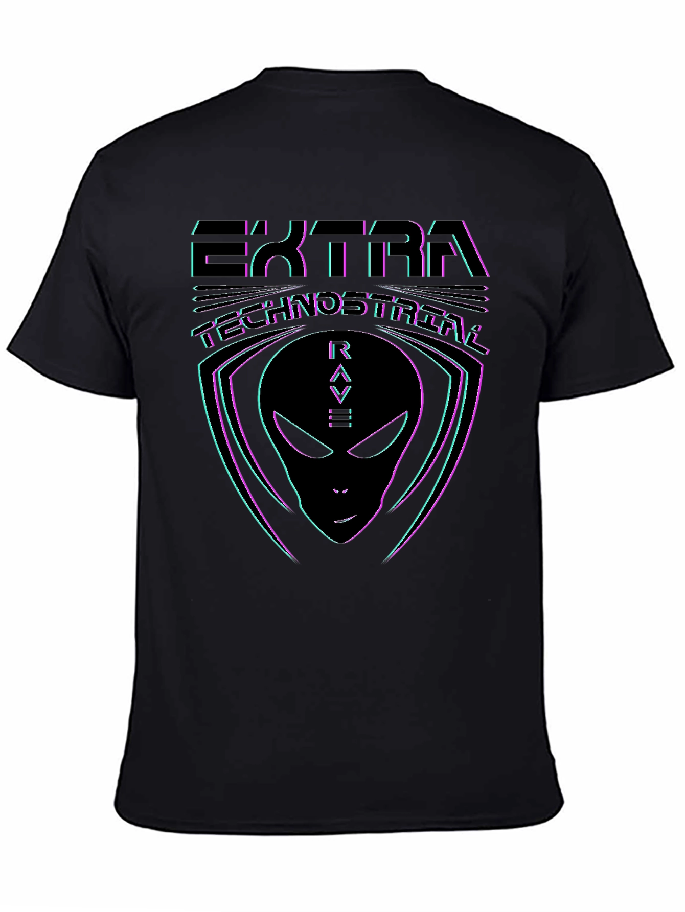 Ektra Technostreal Rave Alien Graphic Tee - Black