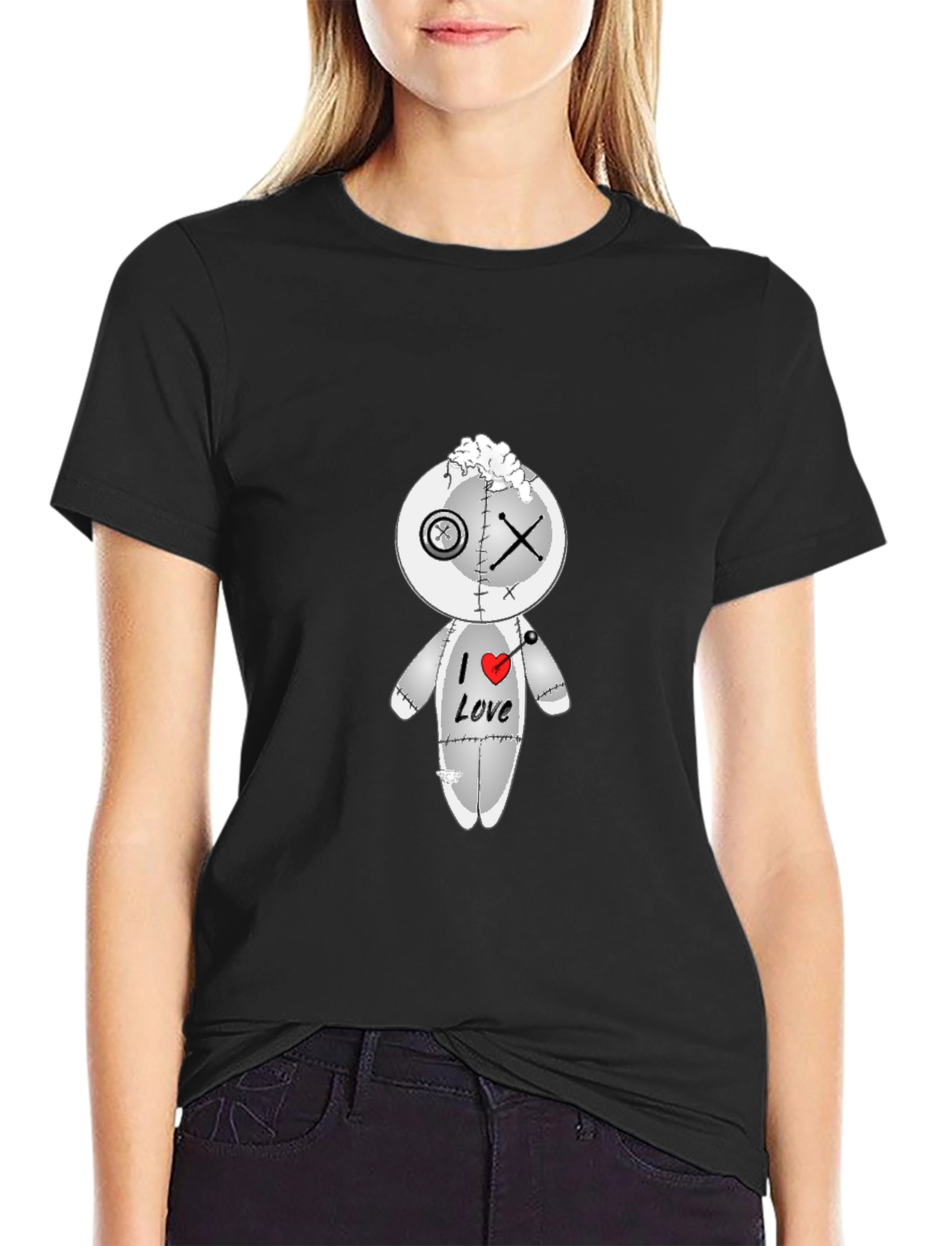 I Heart Love Voodoo Doll Graphic T-Shirt