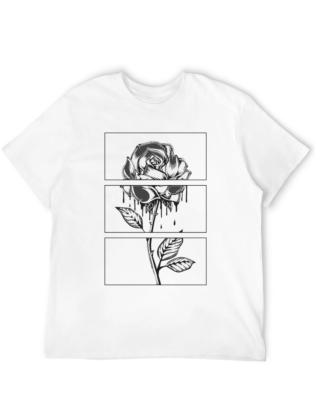 Rose Graphic Tee - Black Cotton Comfort