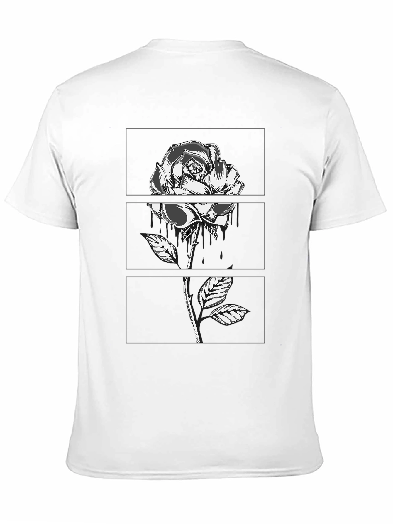Rose Graphic Tee - Black Cotton Comfort